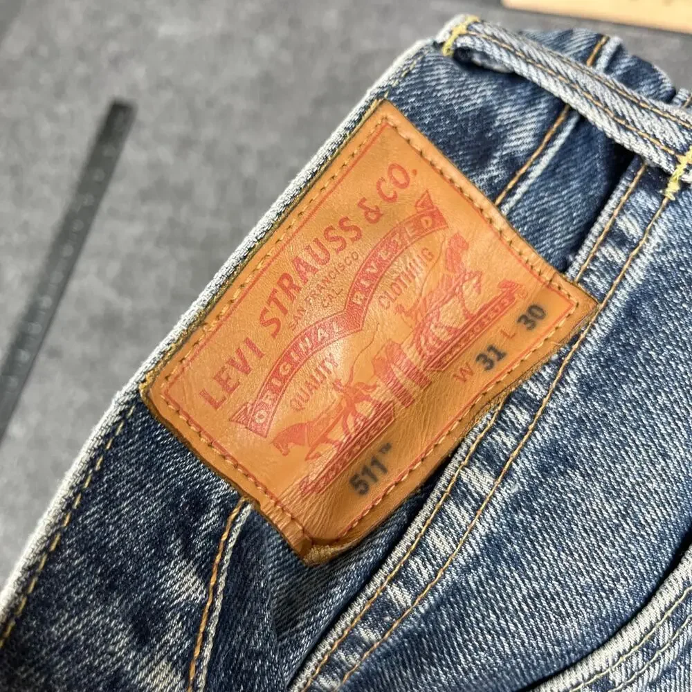 Levis 511 Jeans Mens Size 31x30 Blue Slim Fit Denim‎ Casual Straight Leg